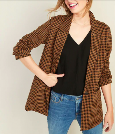 Jacquard Boyfriend Blazer för kvinnor