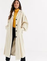 ASOS DESIGN jumbo sladd trenchcoat i grädde