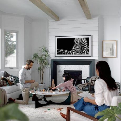 samsung frame tv i vardagsrummet